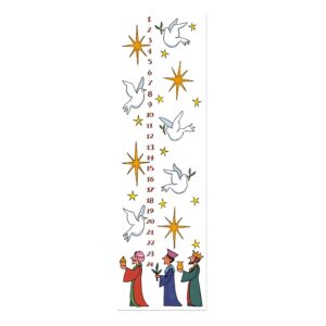 Alison Gardiner Festive Advent Candle - Wax Christmas Candle in Three Wise Men Design - Unscented Countdown Candle with 12 Hours Burn Time - Made in England