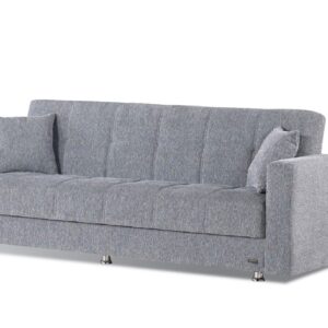 Beyan Signature Empire Furniture USA Niagara Collection Convertible Sofa Bed with Storage Space, Includes 2 Pillows, Gray