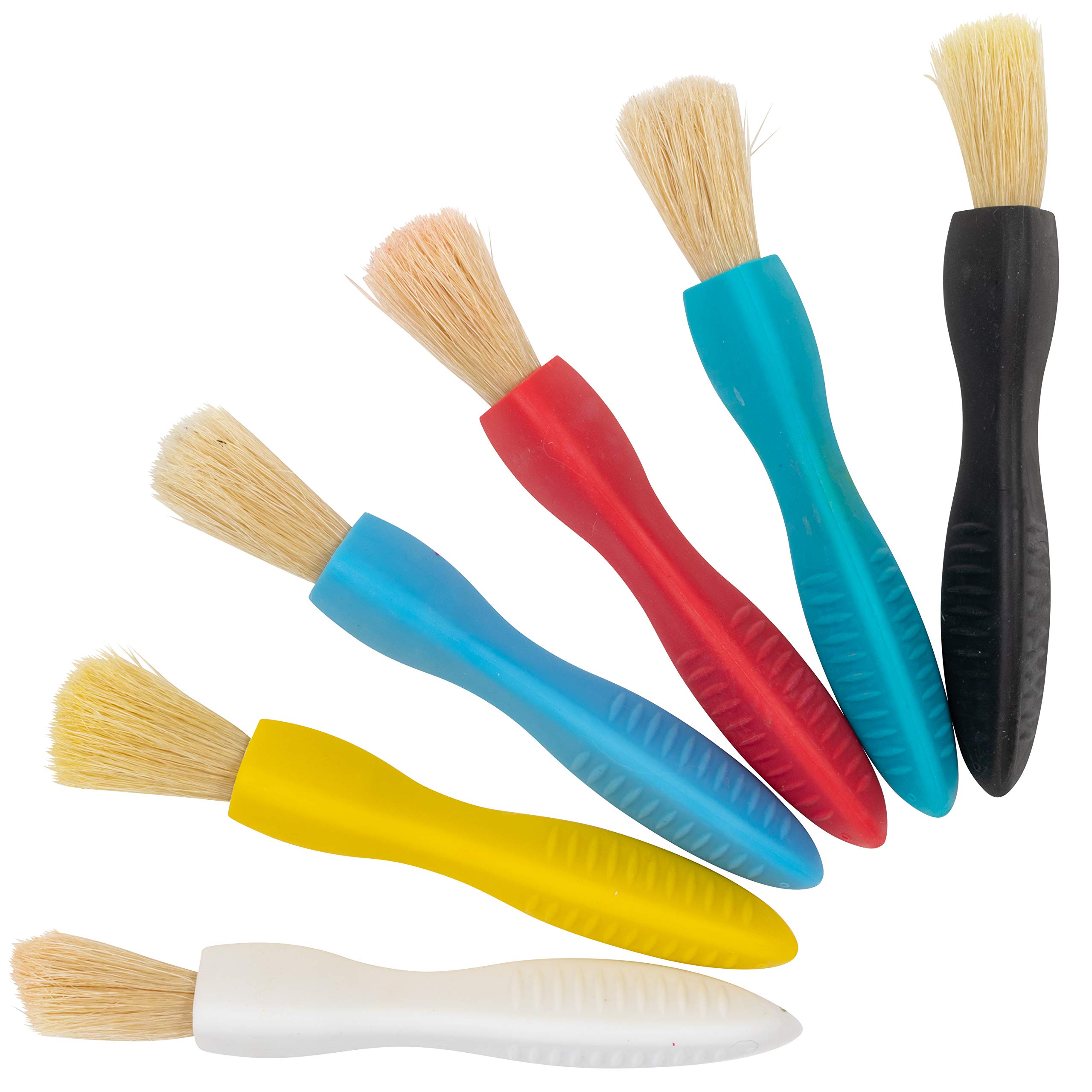 READY 2 LEARN Triangle Grip Paint Brushes - Set of 6 - 1 Size - 18m+ - Easy to Grip Paint Brushes for 2, 3 and 4 Year Olds - Encourage Writing Grip