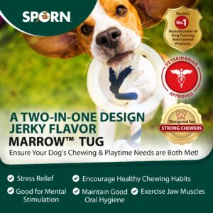 Sporn White Nylon Marrow Chew Dog Bone, Nylon Marrow Dog Bone Toy for Aggressive Chewers, Jerky Flavor Dog Chew Bone, Non-Toxic, Medium/Large