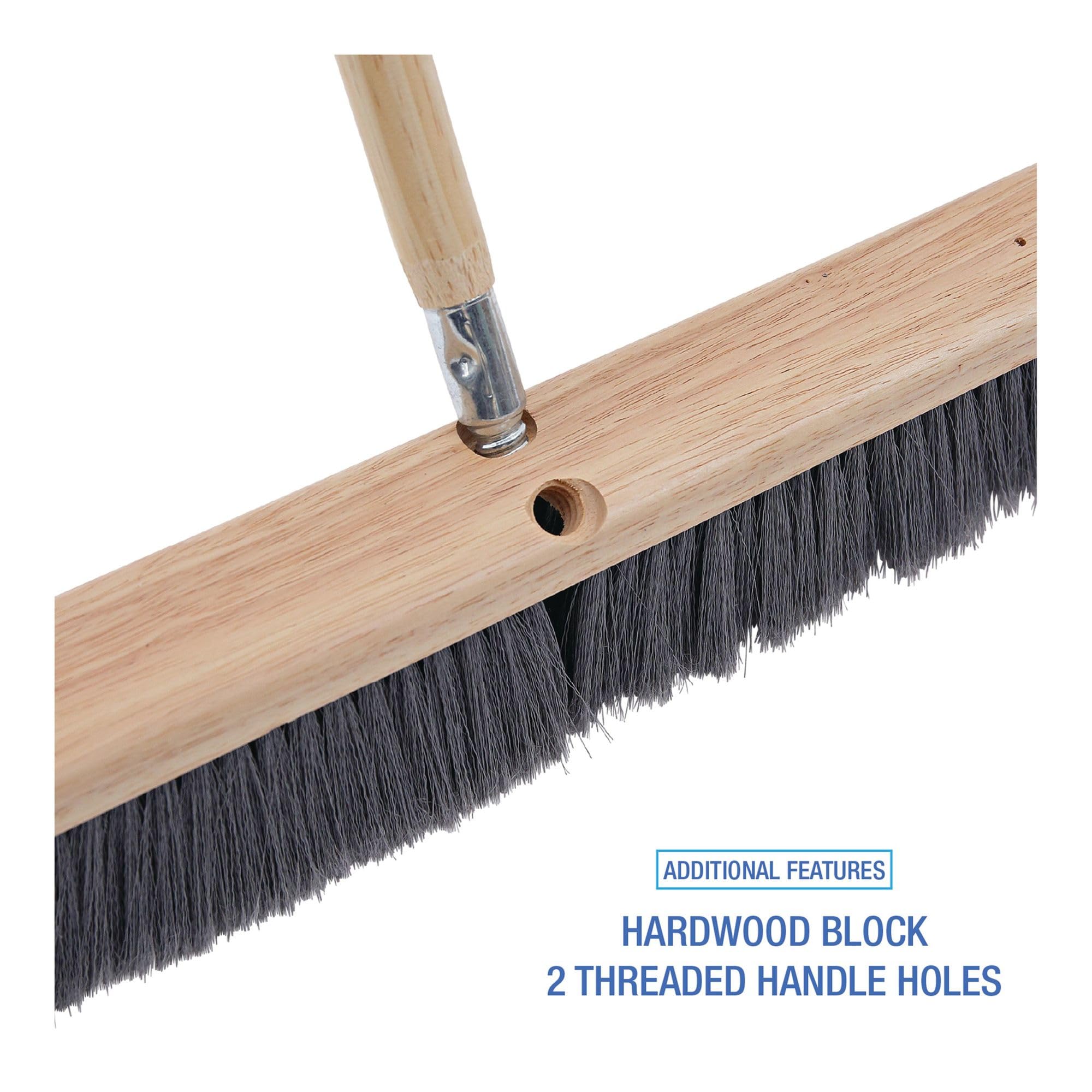 Boardwalk BWK20424 3 in. Flagged Polypropylene Bristles 24 in. Brush Floor Brush Head - Gray