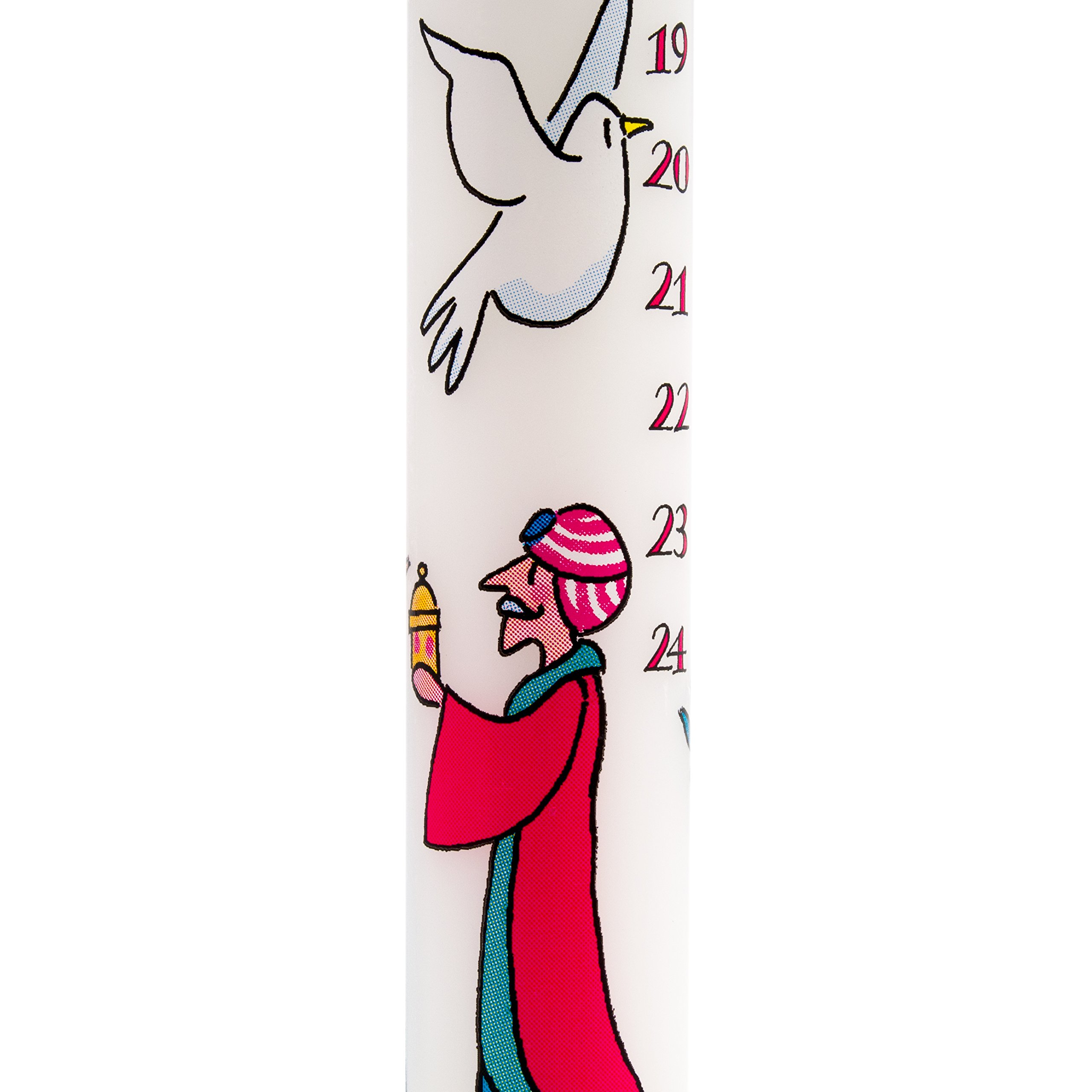 Alison Gardiner Festive Advent Candle - Wax Christmas Candle in Three Wise Men Design - Unscented Countdown Candle with 12 Hours Burn Time - Made in England