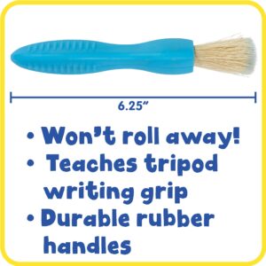 READY 2 LEARN Triangle Grip Paint Brushes - Set of 6 - 1 Size - 18m+ - Easy to Grip Paint Brushes for 2, 3 and 4 Year Olds - Encourage Writing Grip