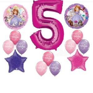 Anagram 1 X Disney's Sofia The First Fifth 5TH Happy Birthday Party Balloons Decorations Supplies