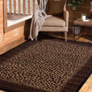 United Weavers of America Legends Collection Leopard Skin Rug, 5'3" by 7'2", Black, Model:910 04050