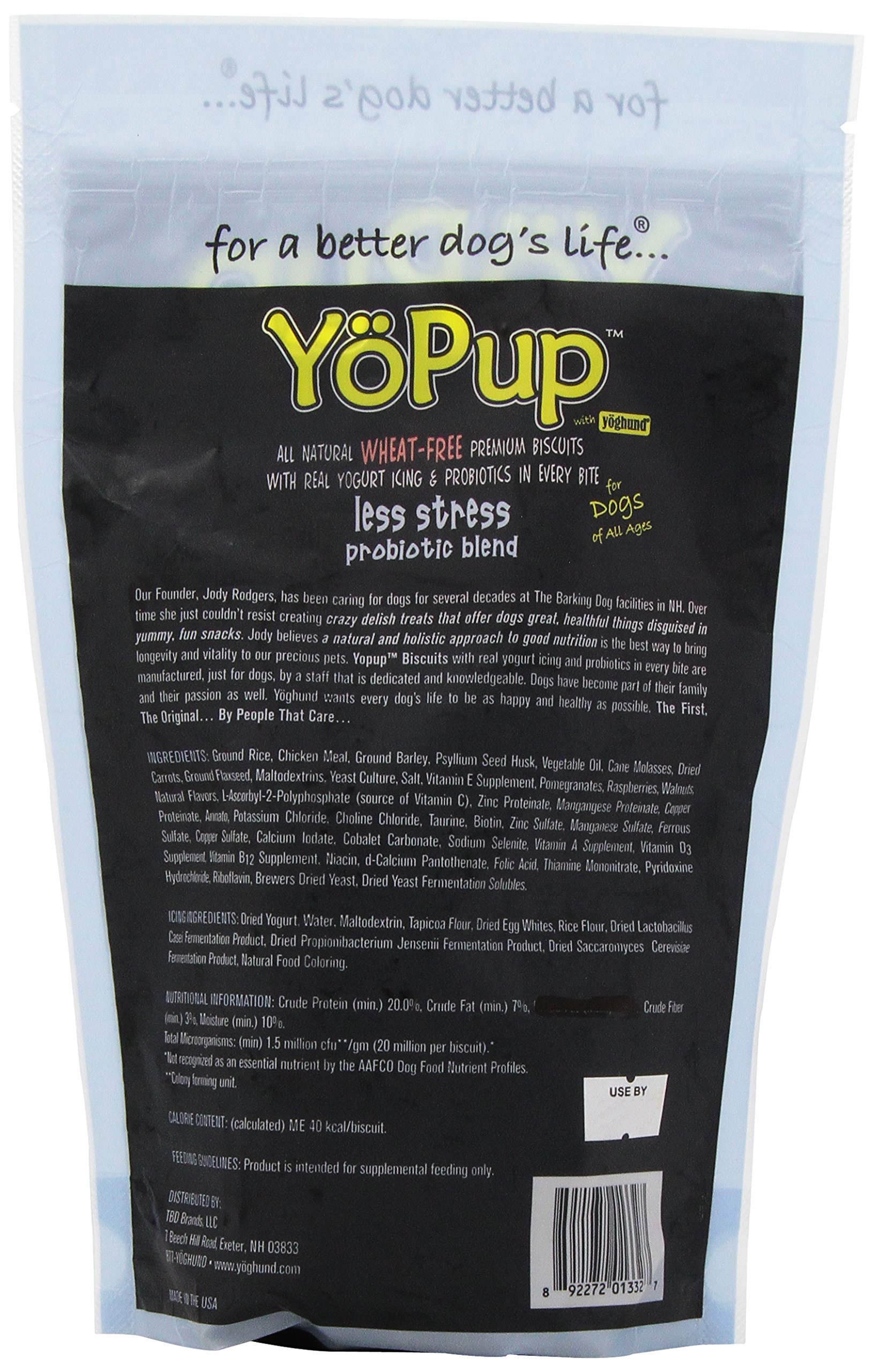 Yoghund Yopup Chill Out Wheat Free Biscuits With Yogurt Probiotic Icing For Pets, 7-Ounce