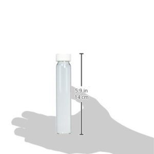 JG Finneran 9-090 Clear Borosilicate Glass Standard VOA Vial with White Polypropylene Solid Top Closure and PTFE Lined, 24-400mm Cap Size, 60mL Capacity (Pack of 100)