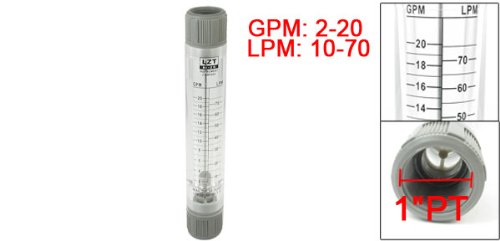 uxcell 2-20GPM Water Tube Design Liquid Flowmeter Measure 1"PT Dia Input