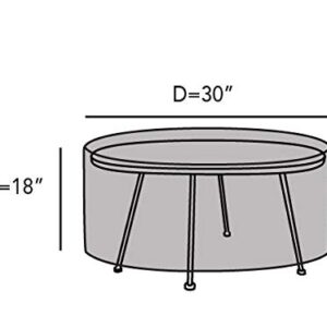 Covermates Round Accent Table Cover - Patio Outdoor Furniture Cover, Water Resistant Outdoor Ottoman/Side Table Cover, Classic 12-Guage Vinyl, 30DIAMETER x 18H, Green