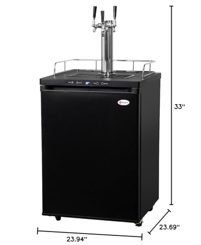 Kegco HBK309B-3 Three Faucet Homebrew Kegerator - Matte Black Cabinet and Door