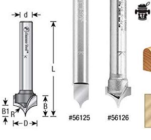 Amana Tool - 56125 Solid Carbide Pt. Cutting Roundover 1/8 Radius x 1/4 Dia x 5/16 x 1/4