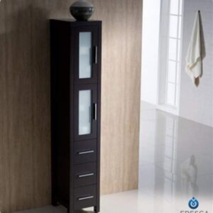 Fresca Bath Torino Bathroom Linen Side Cabinet, Tall, Espresso