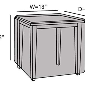 Covermates Square Patio Accent Table Cover - Patio Outdoor Furniture Cover, Water Resistant Outdoor Ottoman/Side Table Cover, Classic 12-Guage Vinyl, 18W x 18D x 18H, Green