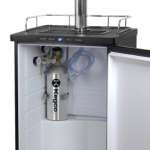 Kegco HBK309B-3 Three Faucet Homebrew Kegerator - Matte Black Cabinet and Door