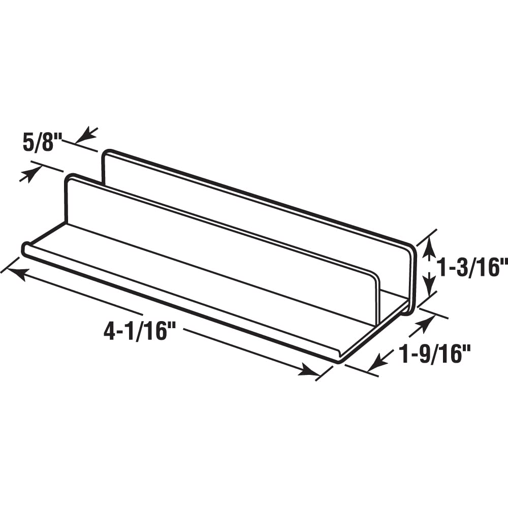 Prime-Line M 6221 Sliding Shower Door Bottom Guide, 5/8 In. Channels, Plastic Construction (Single Pack)