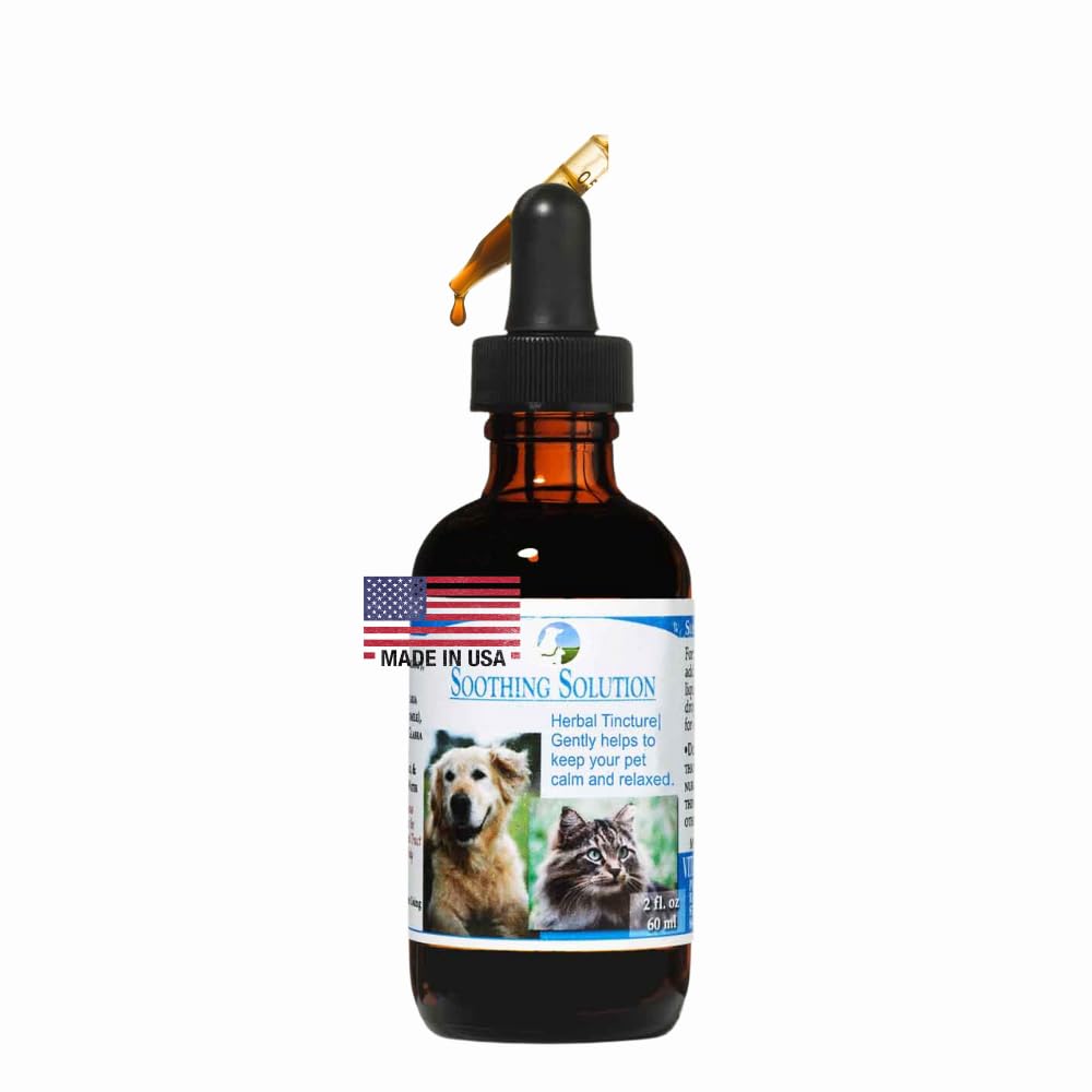 Vitality Science Soothing Solution Herbal Tincture for Cats & Dogs | Keeps Your Pet Calm & Relaxed | Gentle Sleep Aid | for Anxiety & Emotional Distress | Soothes Hyper-Activity | 100% Safe & Natural