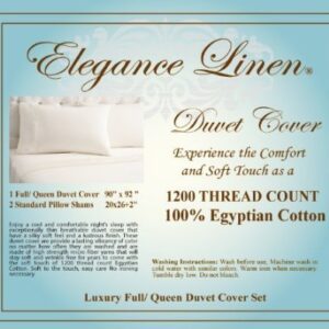 Elegance Linen Wrinkle-Free- 1200 Thread Count Egyptian Quality 3pc Duvet Cover Set, Solid, Full/Queen, Light Brown/Taupe