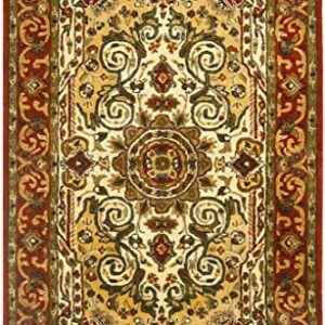 SAFAVIEH Persian Legend Collection Accent Rug - 3' x 5', Ivory & Rust, Handmade Traditional Wool, Ideal for High Traffic Areas in Entryway, Living Room, Bedroom (PL531A)