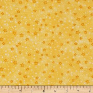 flannel stars yellow, fabric by the yard