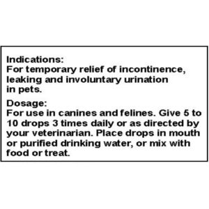 Only Natural Pet Incontinence Homeopathic Remedy - Bladder Support and Urine Control Supplement