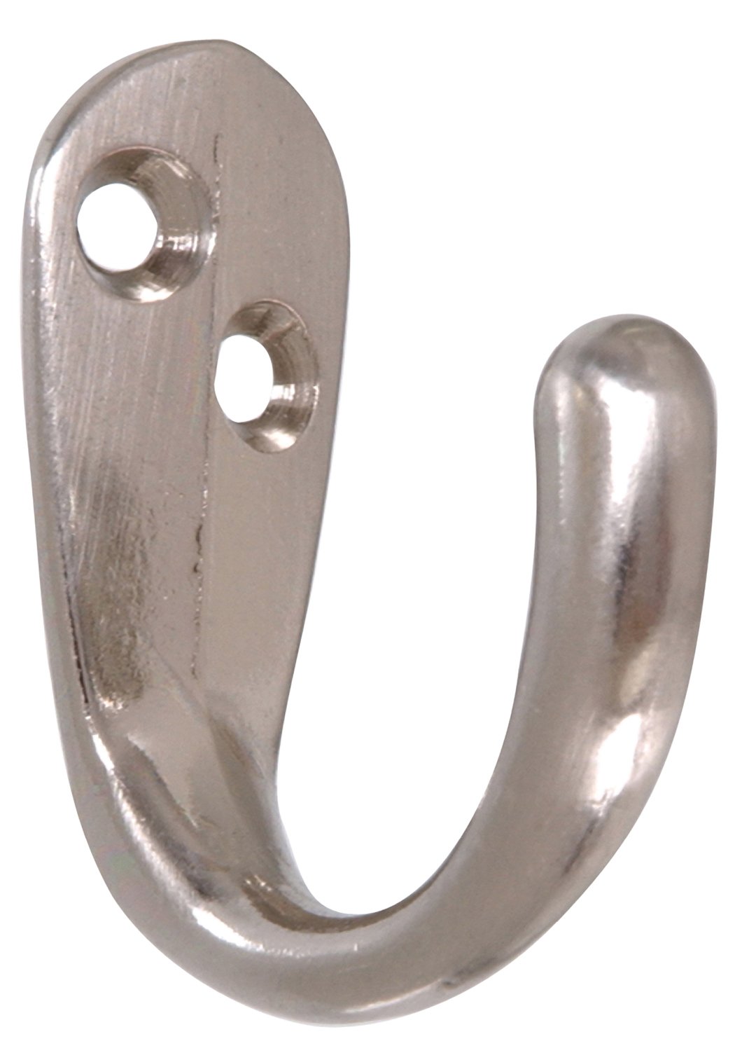 Hardware Essentials 852284 Clothes Hooks Satin Nickel -2 Pack