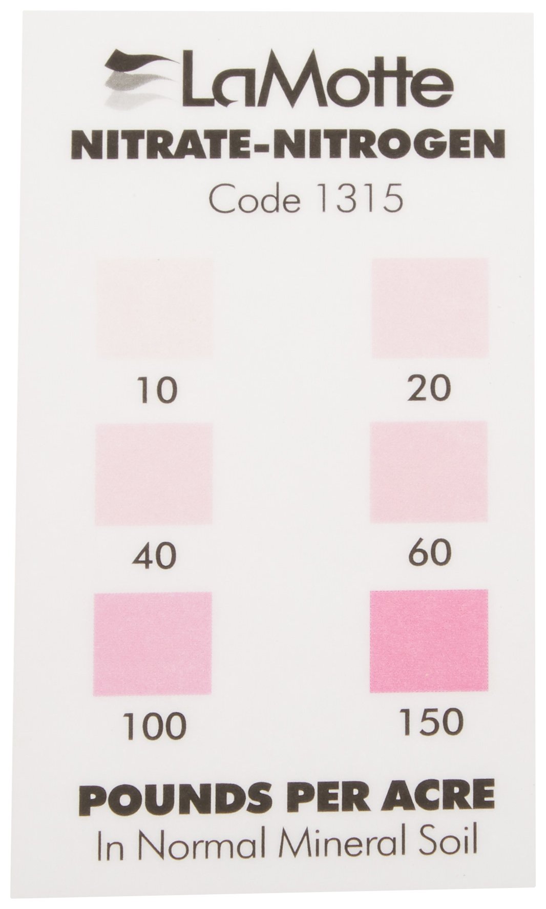 LaMotte 1315 Soil pH Test Kit Color Chart, Nitrate Nitrogen