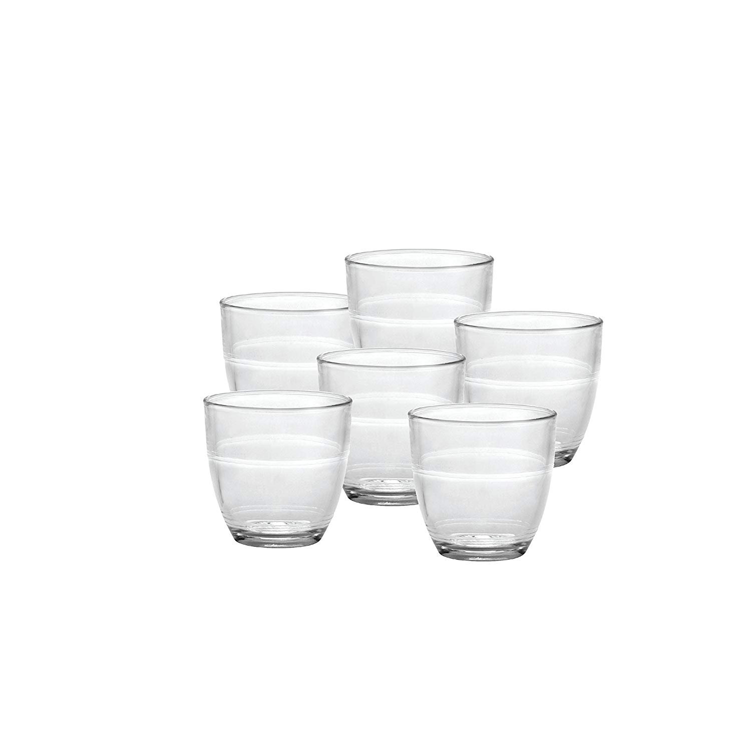 Duralex Made In France Gigogne Glass Tumbler Drinking Glasses, 3.13 ounce - Set of 6, Clear