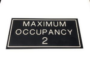 maximum occupancy sign black