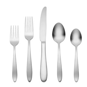 oneida mooncrest piece everyday flatware set, 20 count, metallic