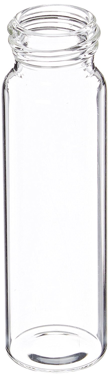 JG Finneran 340024-2895 Borosilicate Glass Environmental VOA Vial, 40mL Capacity, Clear, 28mm Diameter x 95mm Length, 24-400mm Thread (Pack of 144)