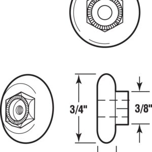 Prime-Line M 6151 3/4 In. Nylon Roller for Sliding Shower Doors (4 Pack)