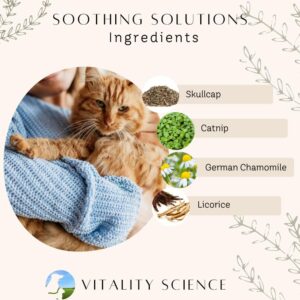 Vitality Science Soothing Solution Herbal Tincture for Cats & Dogs | Keeps Your Pet Calm & Relaxed | Gentle Sleep Aid | for Anxiety & Emotional Distress | Soothes Hyper-Activity | 100% Safe & Natural