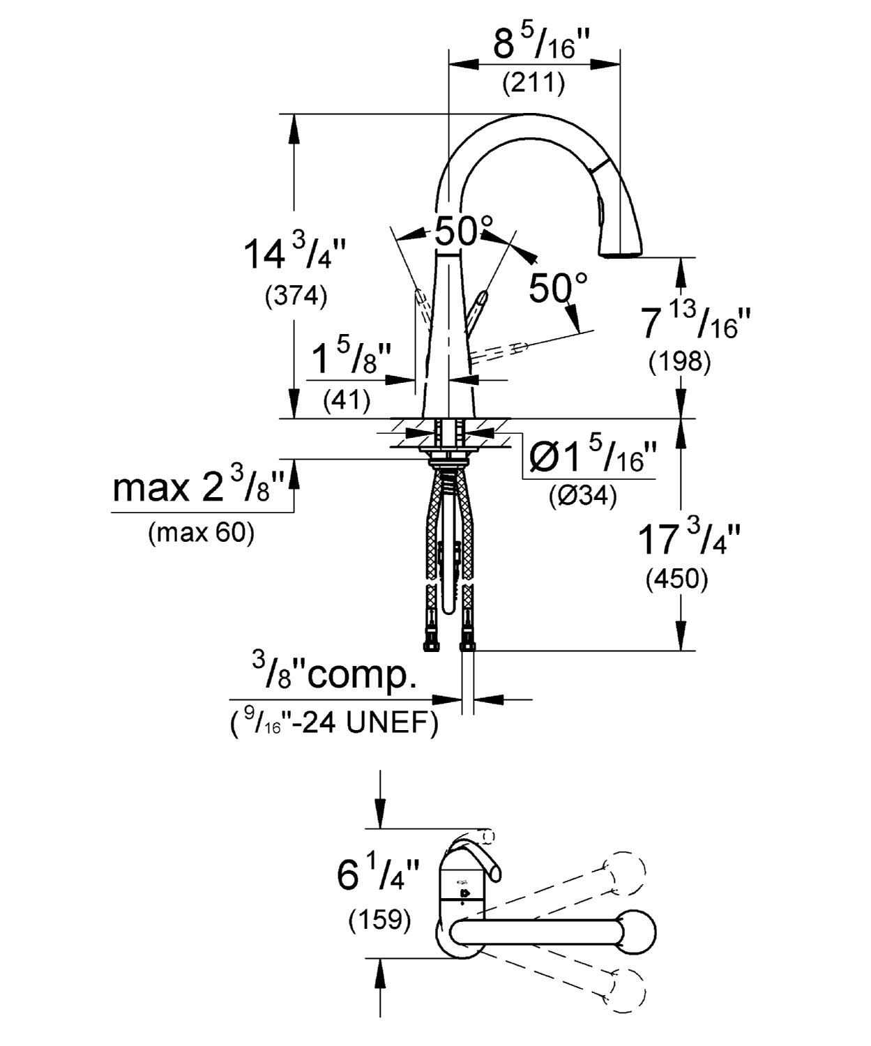 Grohe LadyLux3 Café Single-Handle Pull-Down Kitchen Faucet