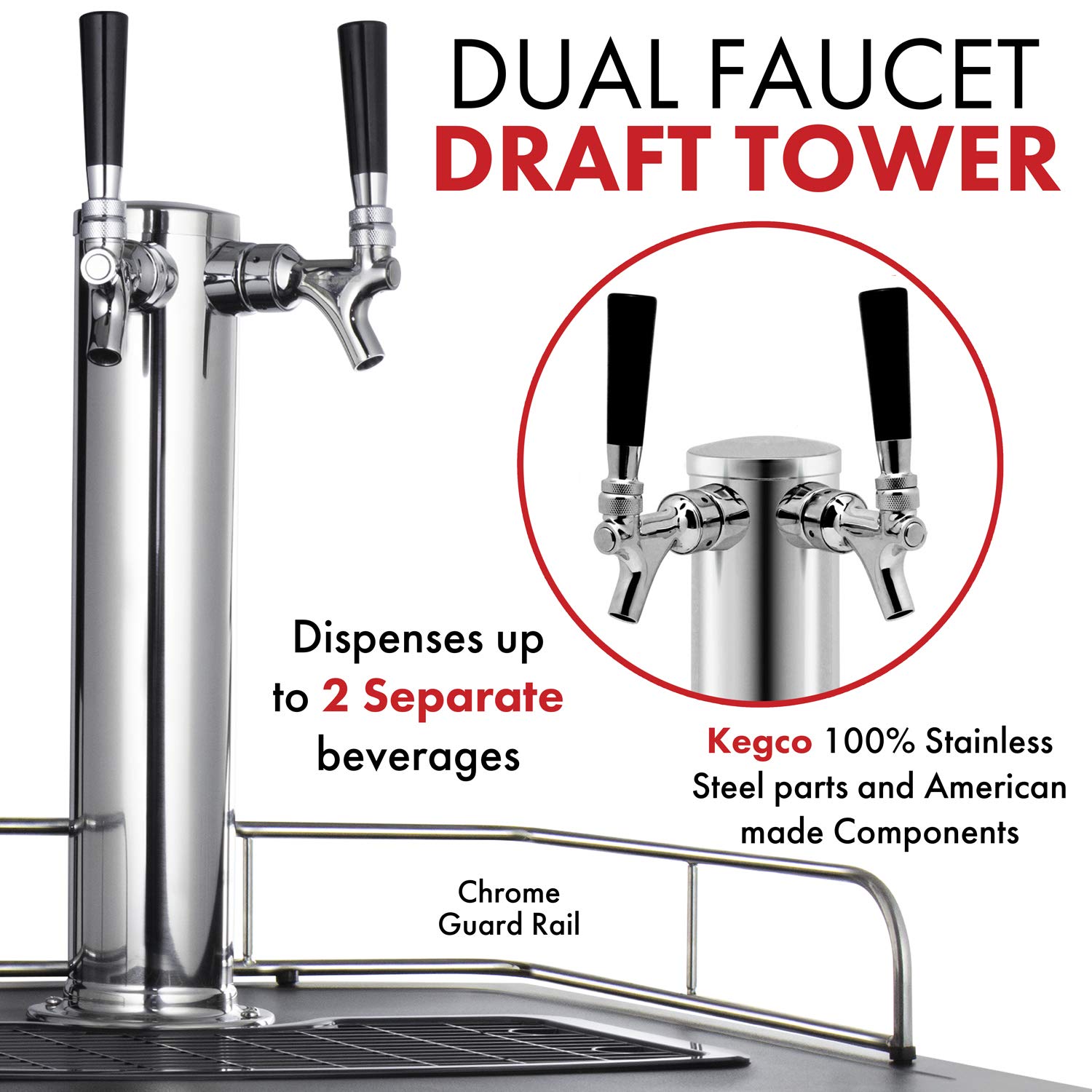 Kegco K309SS-2 24" Wide Homebrew Dual Tap Stainless Steel Digital Kegerator