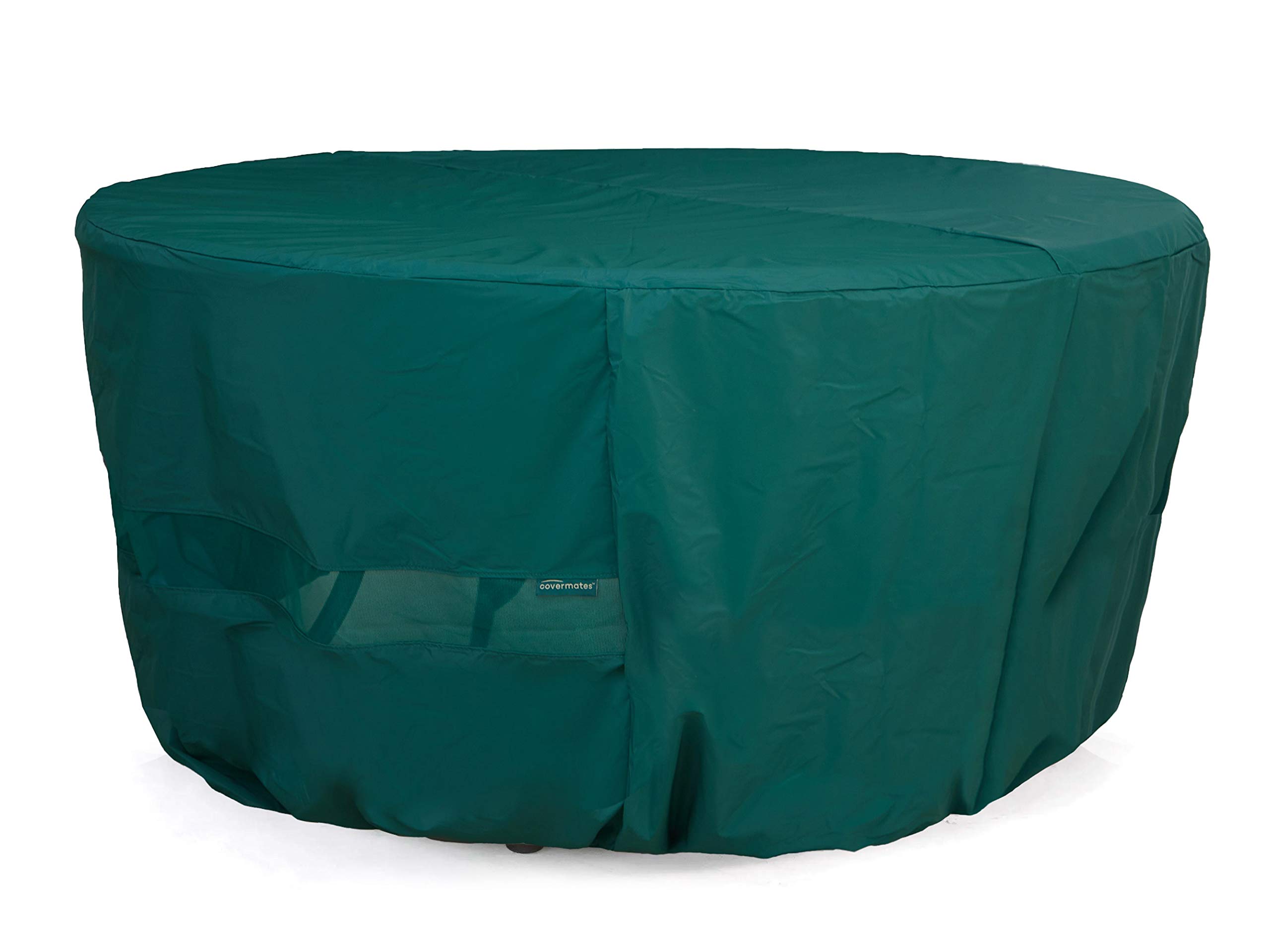 Covermates Round Accent Table Cover - Patio Outdoor Furniture Cover, Water Resistant Outdoor Ottoman/Side Table Cover, Classic 12-Guage Vinyl, 30DIAMETER x 18H, Green