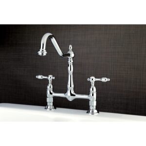 Kingston Brass KS1172TAL Tudor Bridge Kitchen Faucet, Polished Brass