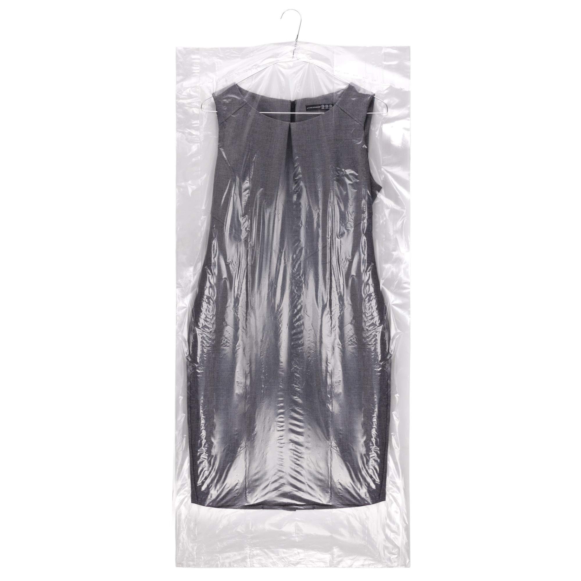 HANGERWORLD 20 Clear 45inch Dry Cleaning Laundry Polythylene Garment Cover Protector Bags 80 Gauge