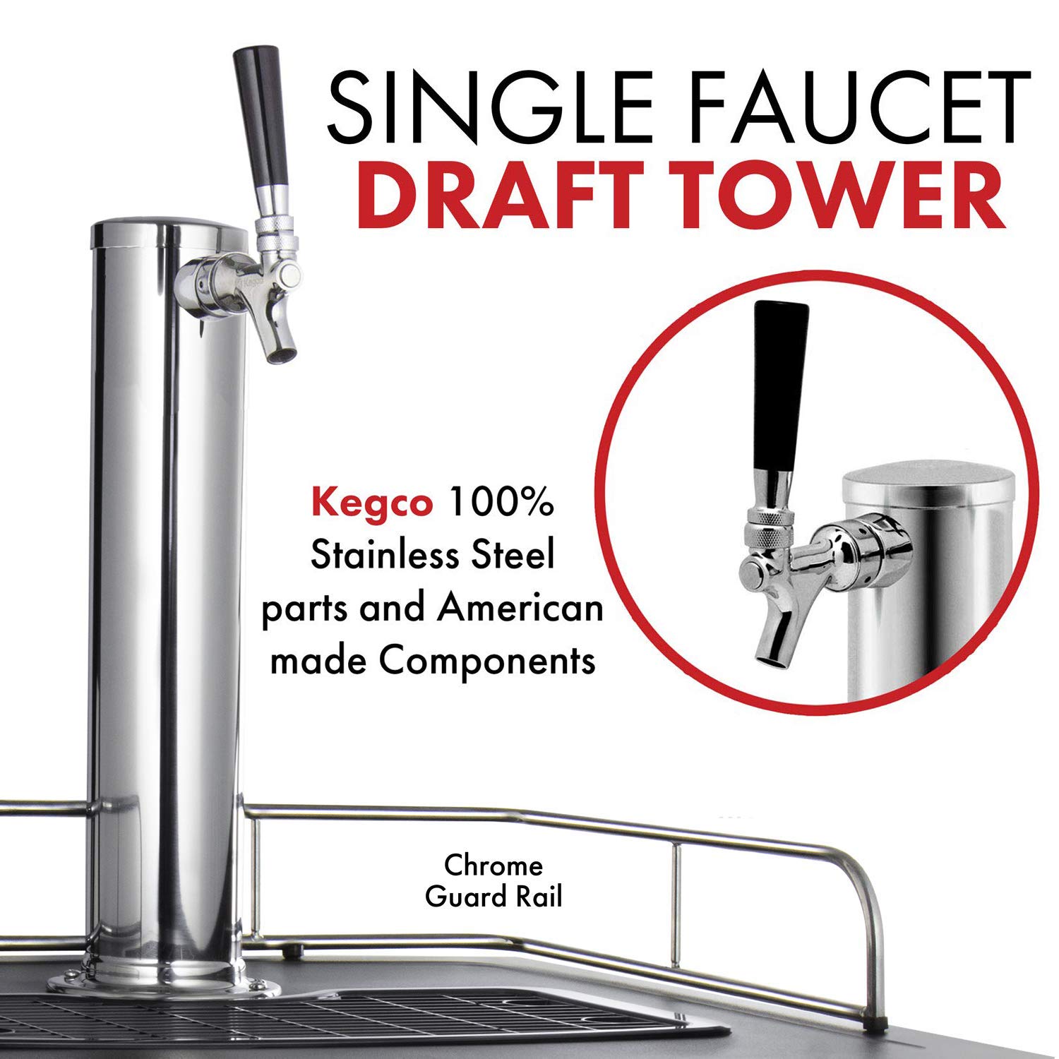 Kegco K309SS-1 Keg Dispenser, Stainless Steel