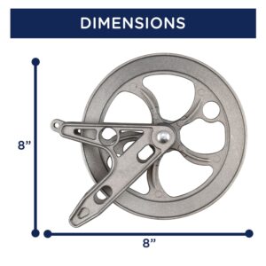 Strata Ball Bearing Style Clothesline Pulley - 8'' Heavy Duty Metal, Rustproof Silver for Outdoor Laundry Drying, Clothes Line Pulley for Clothes, Coats, Blankets, and More