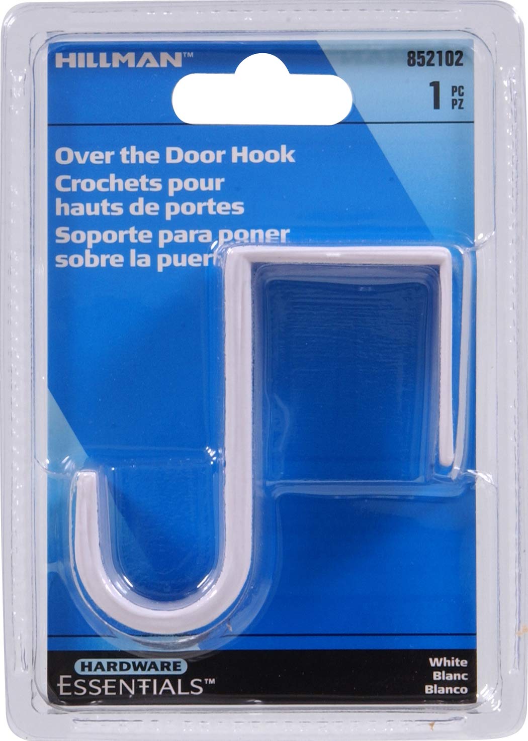 Hardware Essentials 852102 Over The Door Hook Small Plastic White