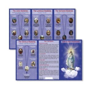 hail mary our father prayers how to pray the rosary tri fold instructions pocket holy card