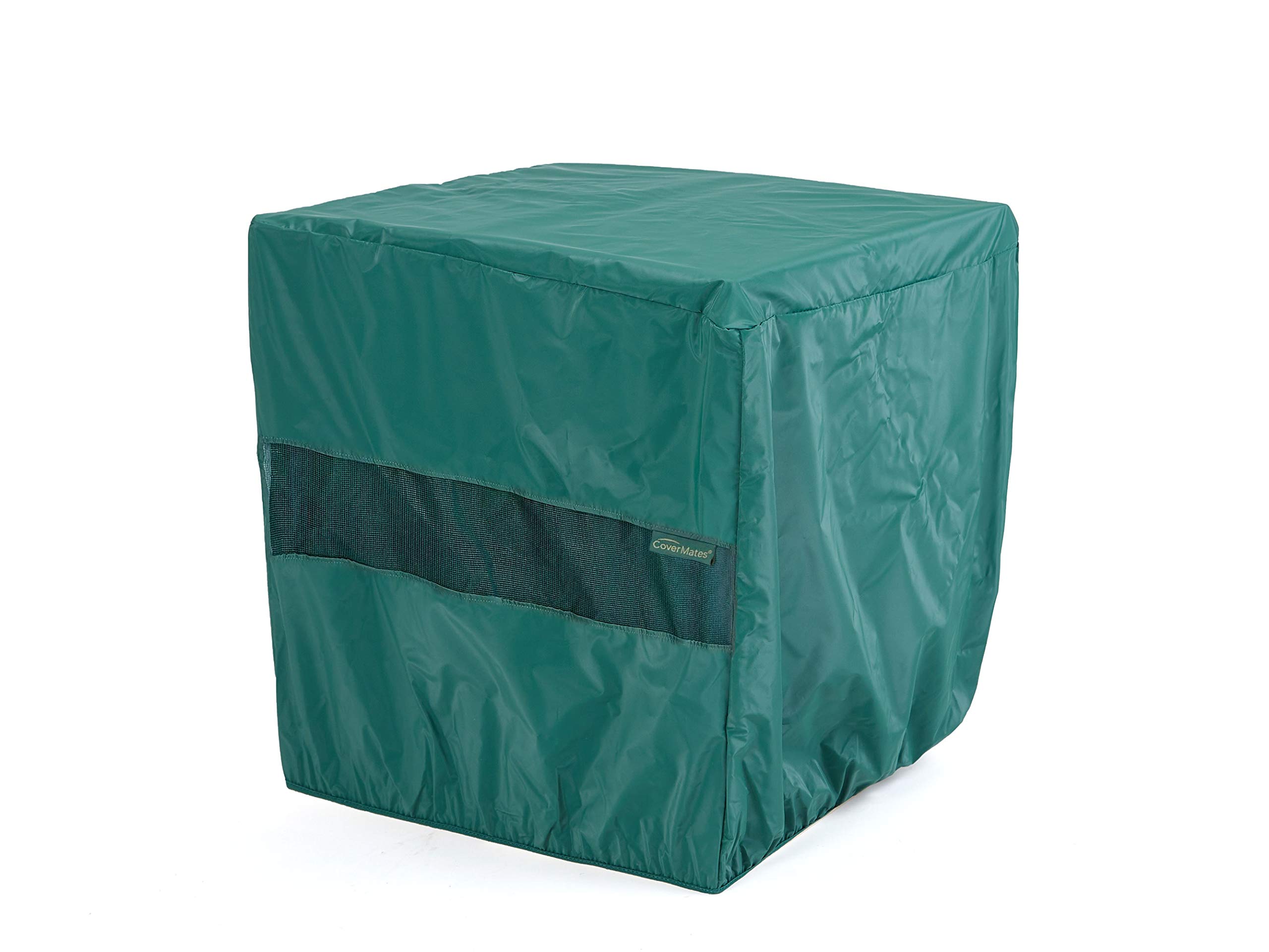 Covermates Square Patio Accent Table Cover - Patio Outdoor Furniture Cover, Water Resistant Outdoor Ottoman/Side Table Cover, Classic 12-Guage Vinyl, 18W x 18D x 18H, Green