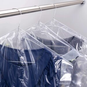 HANGERWORLD 20 Clear 45inch Dry Cleaning Laundry Polythylene Garment Cover Protector Bags 80 Gauge