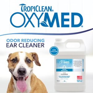 TropiClean Oxymed Cat & Dog Ear Cleaner Solution | Care Solution for Pet Ears | Suitable for Dogs & Cats | 1 Gallon