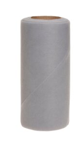 falk fabrics tulle spool for decoration, 6-inch by 25-yard, grey