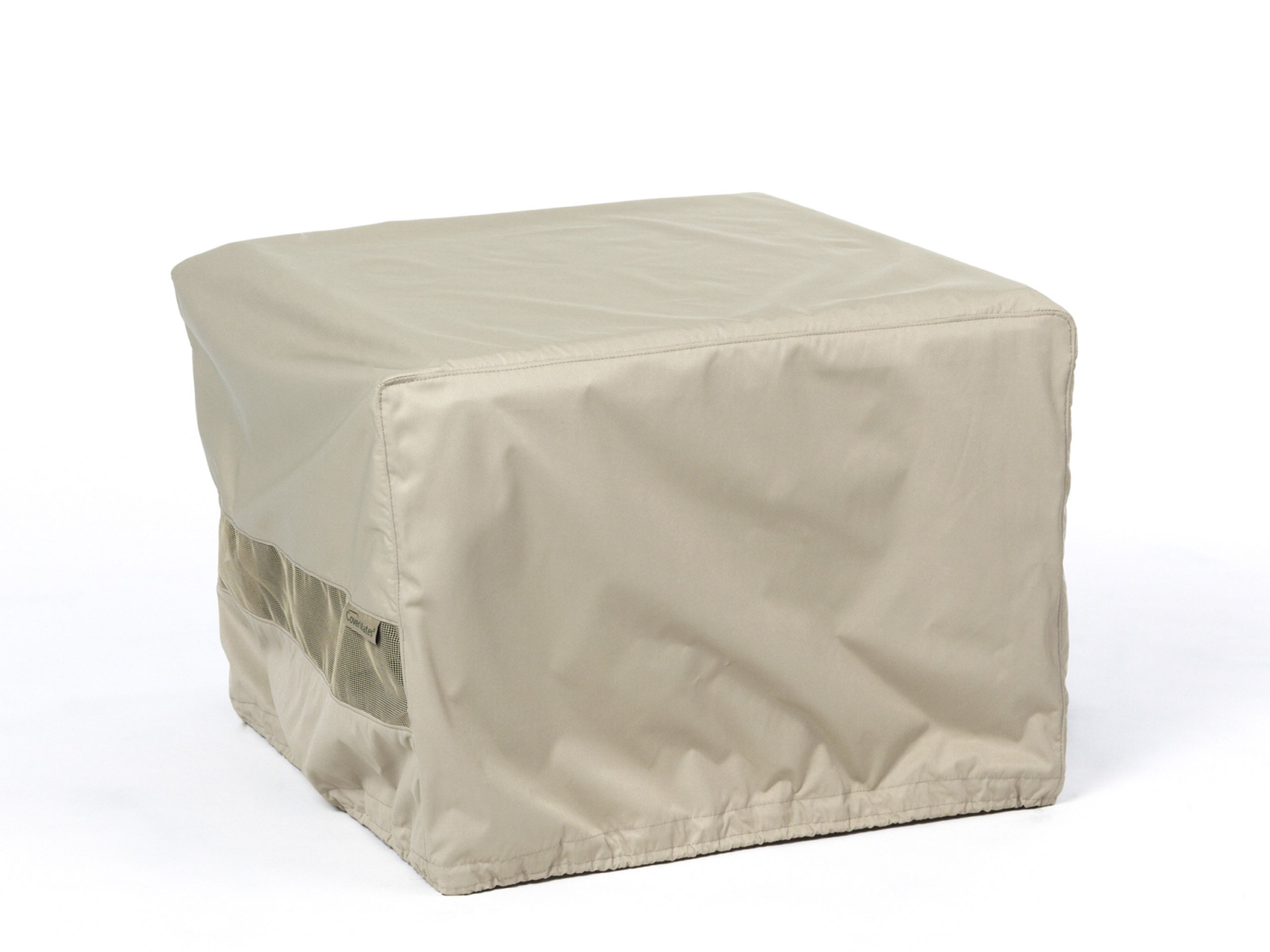 Covermates Square Patio Accent Table Cover - Patio Outdoor Furniture Cover, Water Resistant Outdoor Ottoman/Side Table Cover, Elite 300D Polyester, 30W x 30D x 18H, Khaki