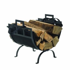 pleasant hearth log holder with canvas tote carrier,black