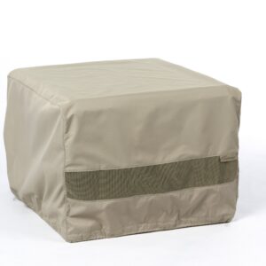 Covermates Square Patio Accent Table Cover - Patio Outdoor Furniture Cover, Water Resistant Outdoor Ottoman/Side Table Cover, Elite 300D Polyester, 24W x 24D x 18H, Khaki