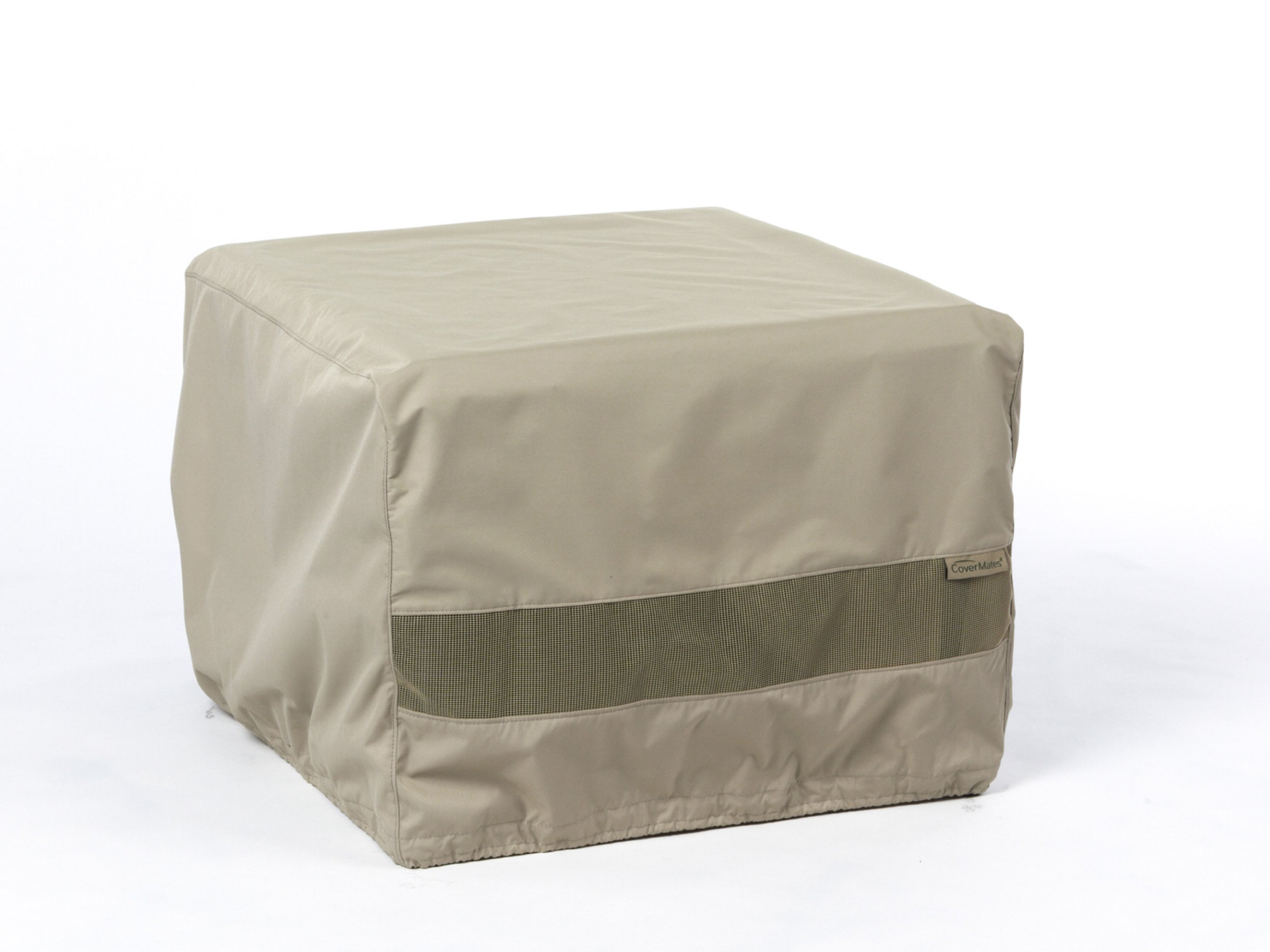 Covermates Square Patio Accent Table Cover - Patio Outdoor Furniture Cover, Water Resistant Outdoor Ottoman/Side Table Cover, Elite 300D Polyester, 24W x 24D x 18H, Khaki