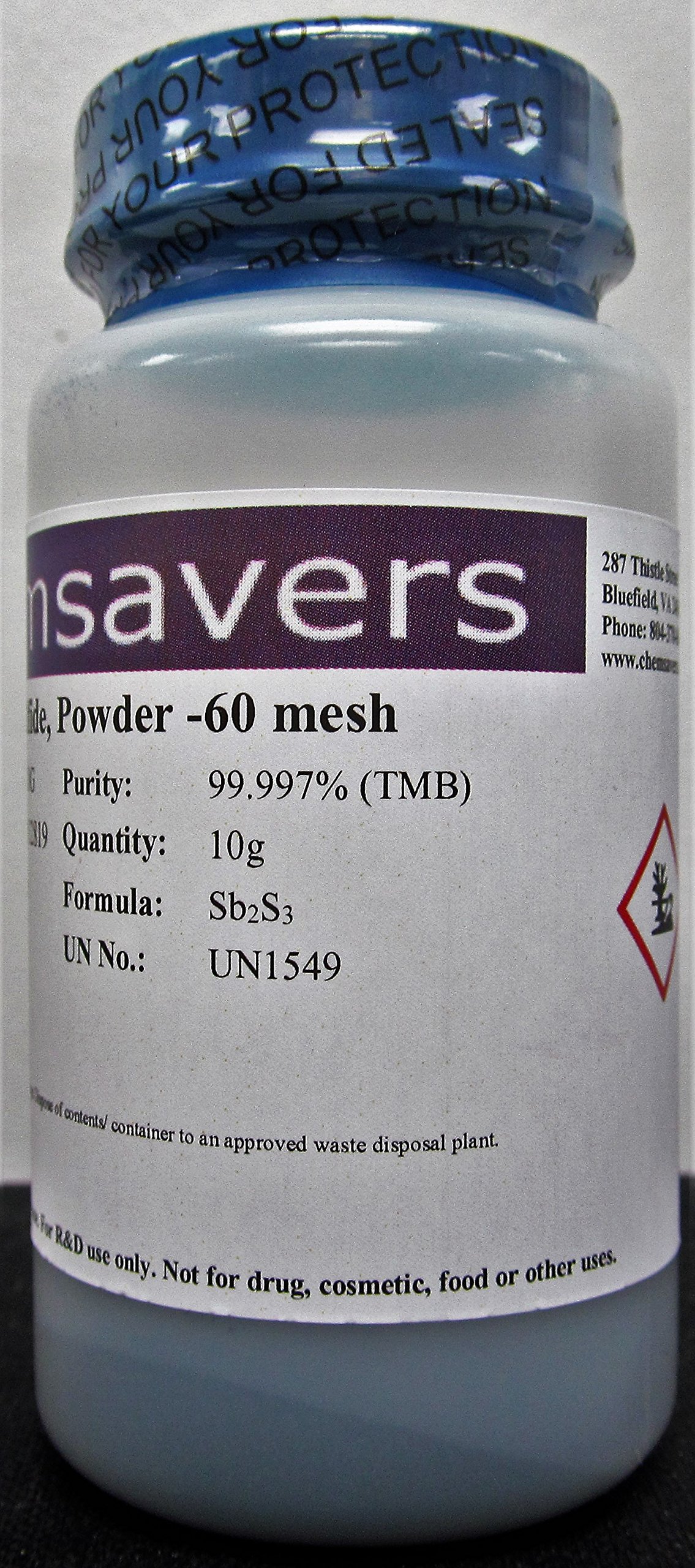 Antimony(III) Sulfide, Powder -60 mesh, 99.997% (Trace Metals Basis), 10g